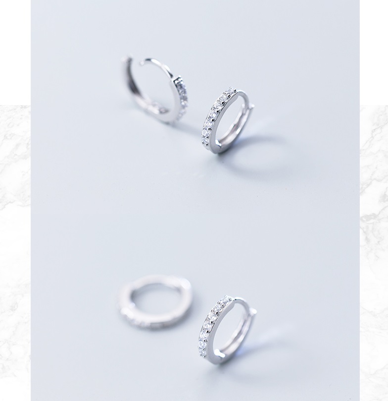 925 Sterling Silver Hoop Earrings With Zirconia